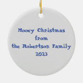 Niedliches Banyard Kuhtier Rustikales Landhaus Keramik Ornament (Hinten)