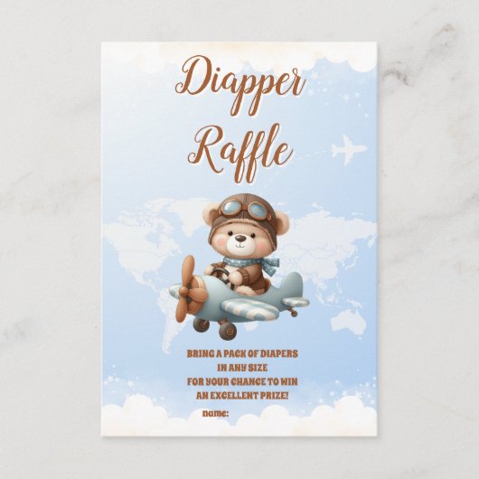 Niedliches Bären-Flugzeug Adventure fängt Diapper Begleitkarte (Vorderseite)