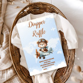 Niedliches Bären-Flugzeug Adventure fängt Diapper  Begleitkarte