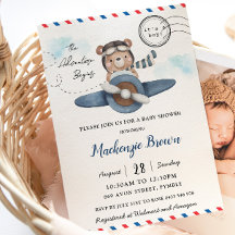 Niedliches Bärenabenteuer Beginnt Boy Baby Dusche