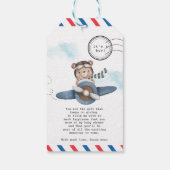 Niedliches Bärenabenteuer Beginnt Boy Baby Dusche Geschenkanhänger (Rückseite)