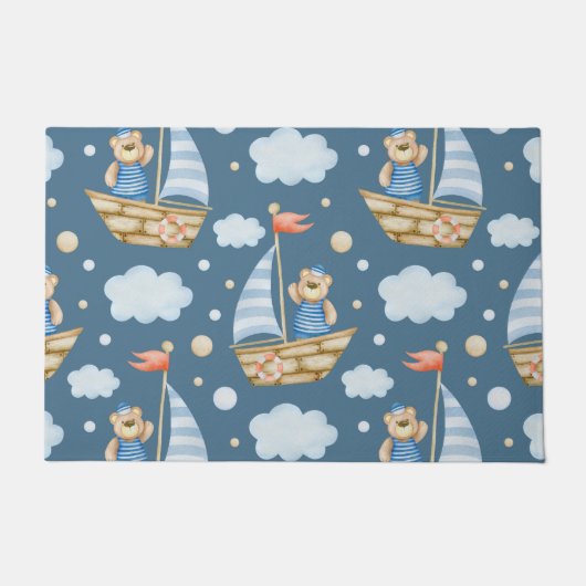 Niedliches Bärenboot Fußmatte (Vorderseite)