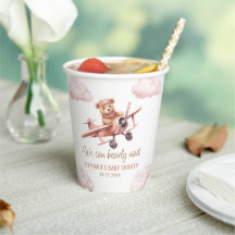 Niedliches Bärenflugzeug Pink Girl Babydusche