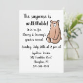 Niedliches Bärengeschlecht zeigt Party Einladung (Stehend Vorderseite)