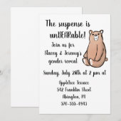 Niedliches Bärengeschlecht zeigt Party Einladung (Vorne/Hinten)