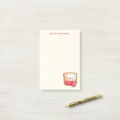 Niedliches Bärengesicht in einem Roten Scarf Weihn Post-it Klebezettel (Auf Schreibtisch)