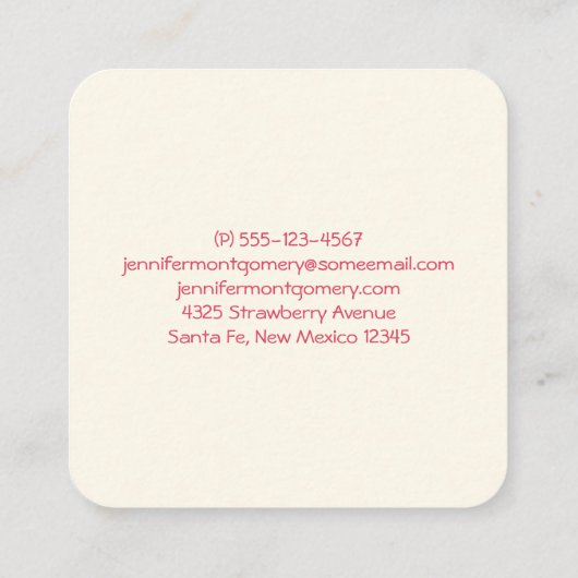 Niedliches Bärengesicht in einem Roten Scarf Weihn Quadratische Visitenkarte (Rückseite)