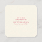 Niedliches Bärengesicht in einem Roten Scarf Weihn Quadratische Visitenkarte (Rückseite)