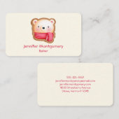 Niedliches Bärengesicht in einem Roten Scarf Weihn Visitenkarte (Vorne/Hinten)