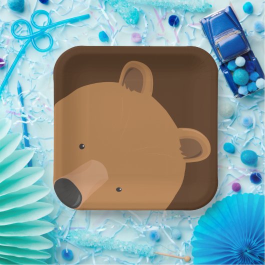 Niedliches Bärengesicht Pappteller (Party)