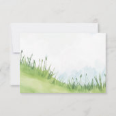 Niedliches Bärenhalterzeichen RSVP-Kartengrashinte RSVP Karte (Rückseite)