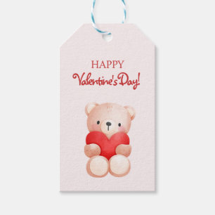 Niedliches Bärenherz Frohes Valentinstag Geschenkanhänger