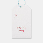 Niedliches Bärenherz Frohes Valentinstag Geschenkanhänger (Rückseite)