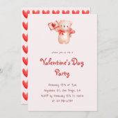Niedliches Bärenherz Valentinstag Party Einladung (Vorne/Hinten)