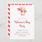 Niedliches Bärenherz Valentinstag Party Einladung (Vorne/Hinten)