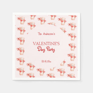 Niedliches Bärenherz Valentinstag Party Serviette