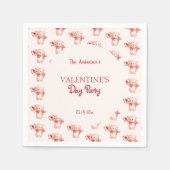 Niedliches Bärenherz Valentinstag Party Serviette (Vorderseite)