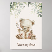 Niedliches Bärenlesen Bücher Kinderzimmer Poster (Vorne)