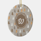 Niedliches Bärenmuster Anfangsmonogramm Keramik Ornament (Rechts)