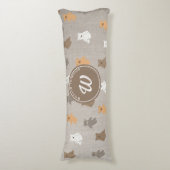 Niedliches Bärenmuster Anfangsmonogramm Seitenschläferkissen (Vorderseite Vertikal)