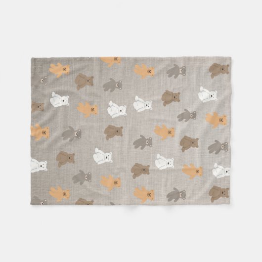 Niedliches Bärenmuster Fleecedecke (Vorderseite (Horizontal))