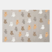 Niedliches Bärenmuster Geschenkpapier Set (Vorderseite 3)