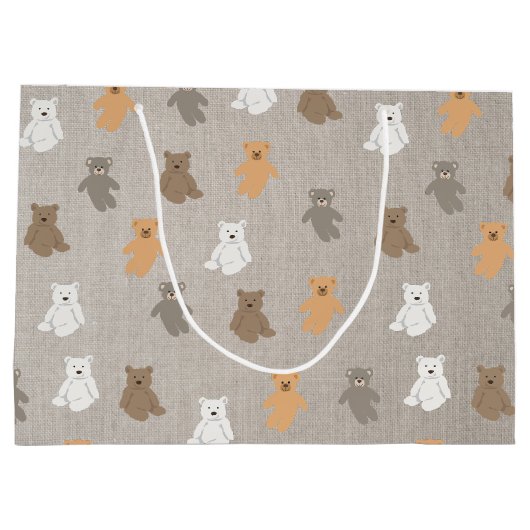 Niedliches Bärenmuster Große Geschenktüte (Rückseite)