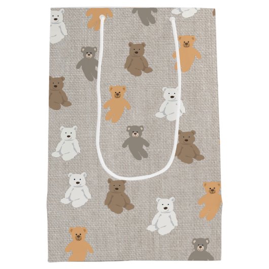 Niedliches Bärenmuster Mittlere Geschenktüte (Rückseite)