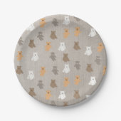 Niedliches Bärenmuster Pappteller (Vorderseite)