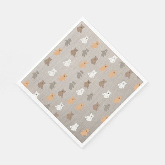 Niedliches Bärenmuster Serviette (Ecke)