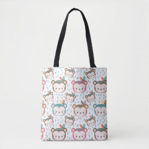 Niedliches Bärenmuster Tote Tasche mit farbenfrohe