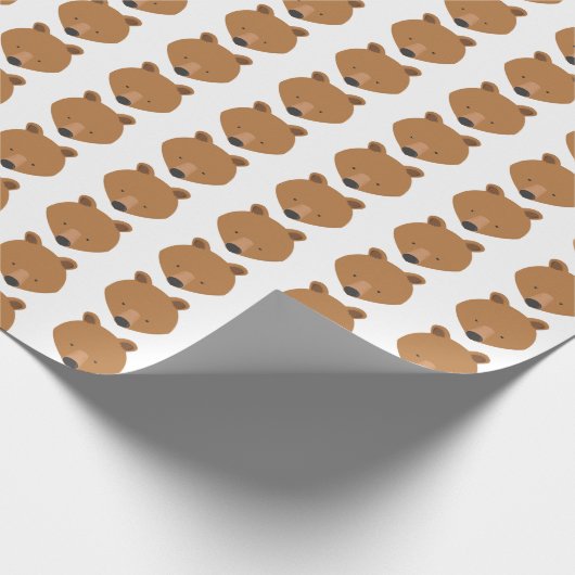 Niedliches Bärentier Geschenkpapier (Ecke)