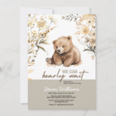 Niedliches Bärenwasser-Farbjunge Babydusche Einladung (Vorderseite)