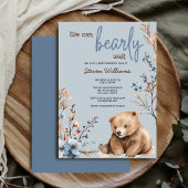 Niedliches Bärenwasser-Farbjunge Babydusche Einladung