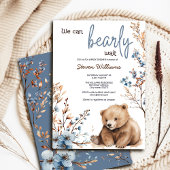 Niedliches Bärenwasser-Farbjunge Babydusche Einladung