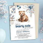 Niedliches Bärenwasser-Farbjunge Babydusche Einladung