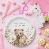 Niedliches Bärenwasser-Farbjunge Babydusche Pappteller (Party)