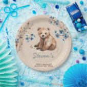 Niedliches Bärenwasser-Farbjunge Babydusche Pappteller (Party)