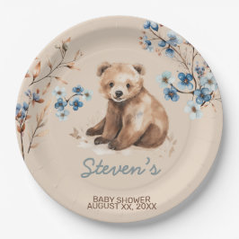 Niedliches Bärenwasser-Farbjunge Babydusche Pappteller