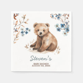 Niedliches Bärenwasser-Farbjunge Babydusche Serviette