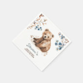 Niedliches Bärenwasser-Farbjunge Babydusche Serviette (Ecke)