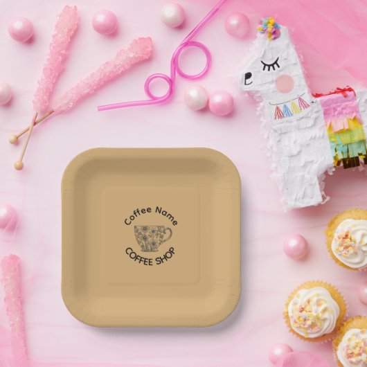 Niedliches Barista Obsessive Kaffeehaus Pappteller (Party)