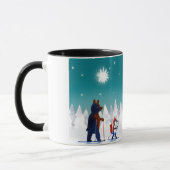 Niedliches Bärn- und Fox-Skifahren unter Sternen Tasse (Links)