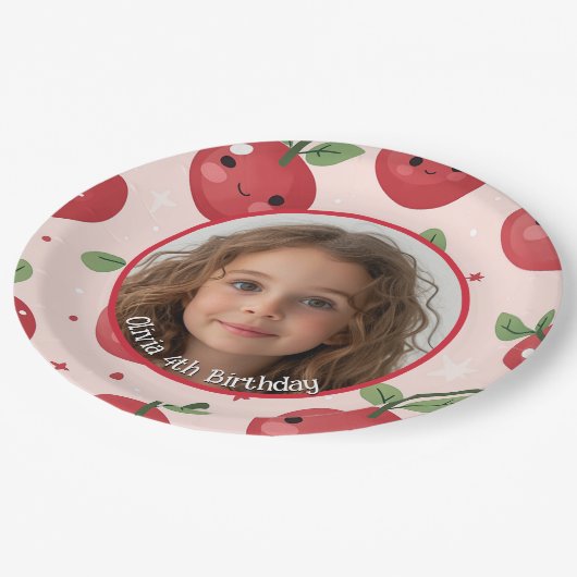 Niedliches Barry Custom Foto und Name Paper Plate Pappteller (Schrägansicht)