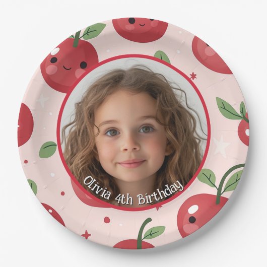 Niedliches Barry Custom Foto und Name Paper Plate Pappteller (Vorderseite)