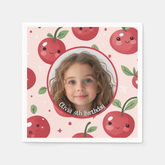 Niedliches Barry Custom Foto und Name Paper Plate Serviette (Vorderseite)