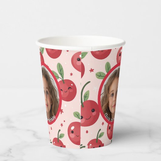 Niedliches Barry Custom-Foto und Namenspapier Pappbecher (Rechts)