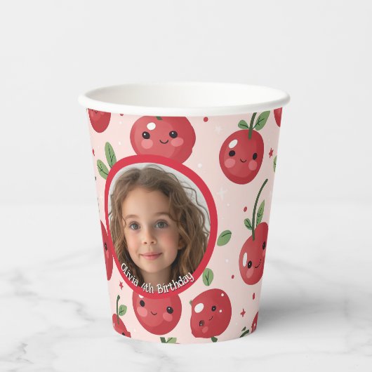 Niedliches Barry Custom-Foto und Namenspapier Pappbecher (Vorderseite)