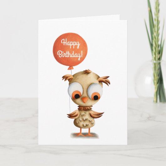 Niedliches Barschuhn mit Ballon Geburtstag Karte (Vorderseite)