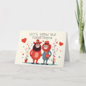 Niedliches bärtige Paar - Alt werden Karte (Vorderseite)